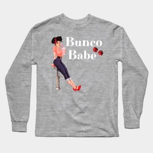 Bunco Babe Pin Up Retro Dice Night Long Sleeve T-Shirt